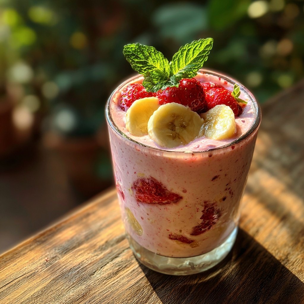 Strawberry Banana Greek Yogurt Smoothie