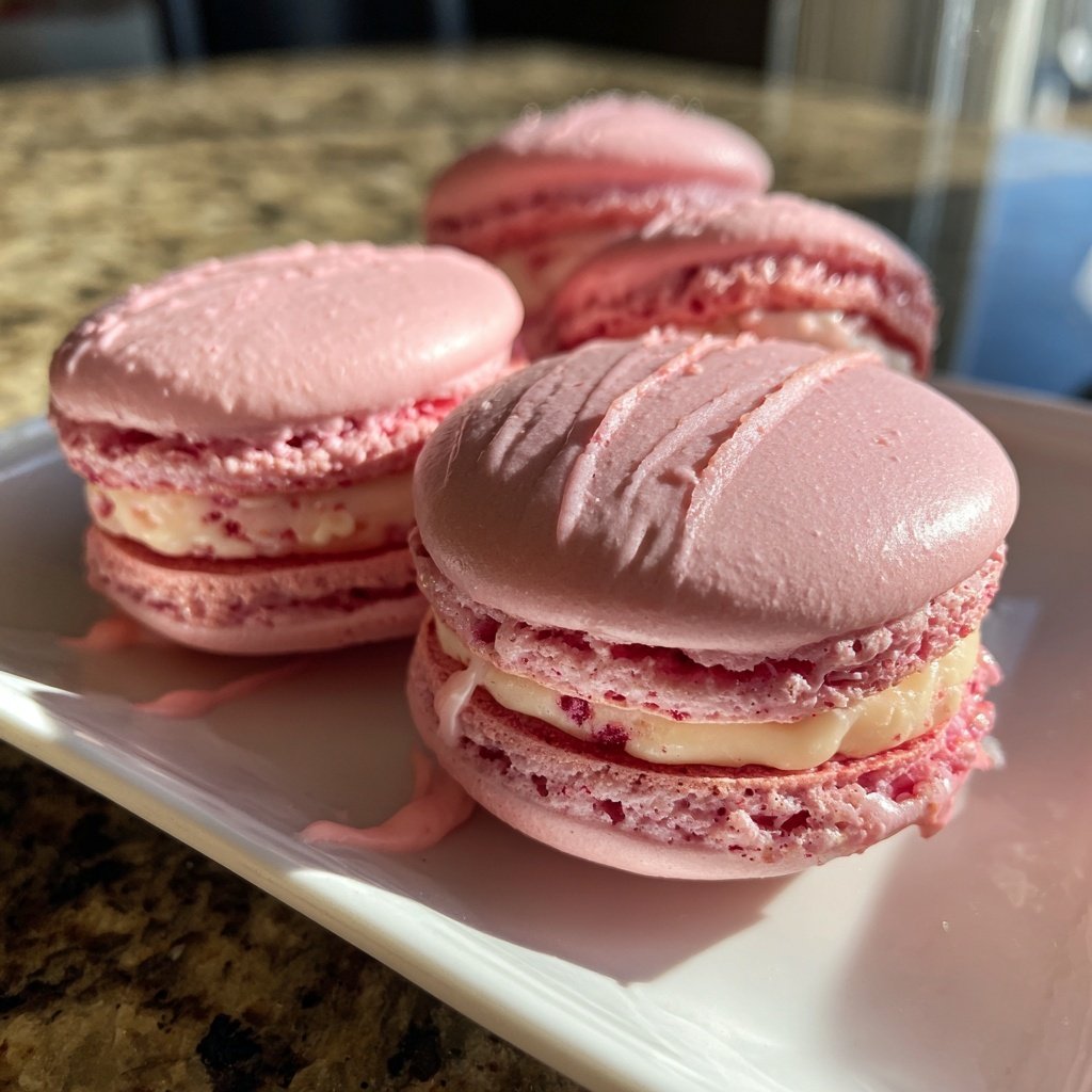 Valentines Treats Raspberry Macarons