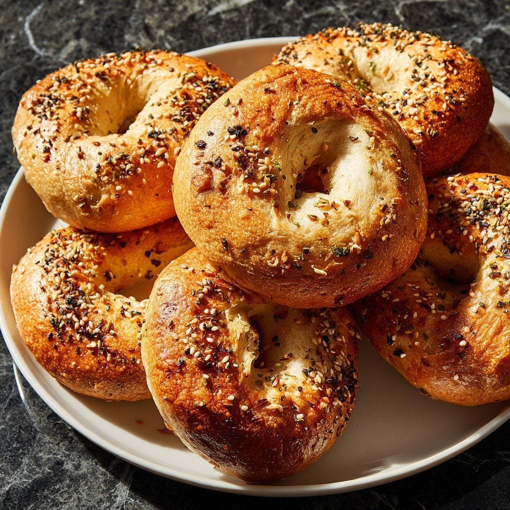 Baked Yogurt Bagels Without Yeast