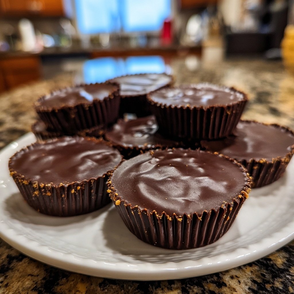 Homemade Peanut Butter Cups with Chocolate Shell