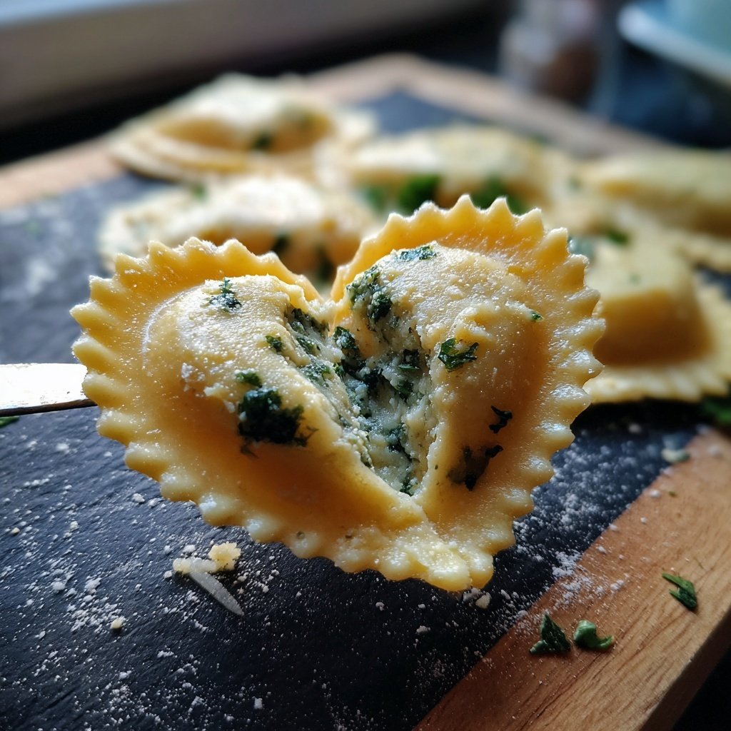 Heart-Shaped Ravioli with Ricotta and Herbs