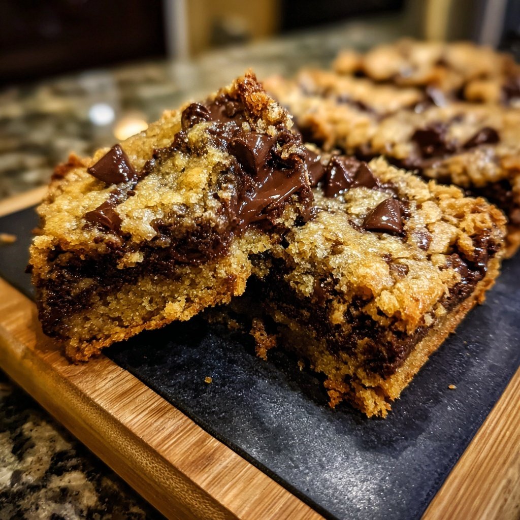 Super Bowl Chocolate Chip Cookie Bars