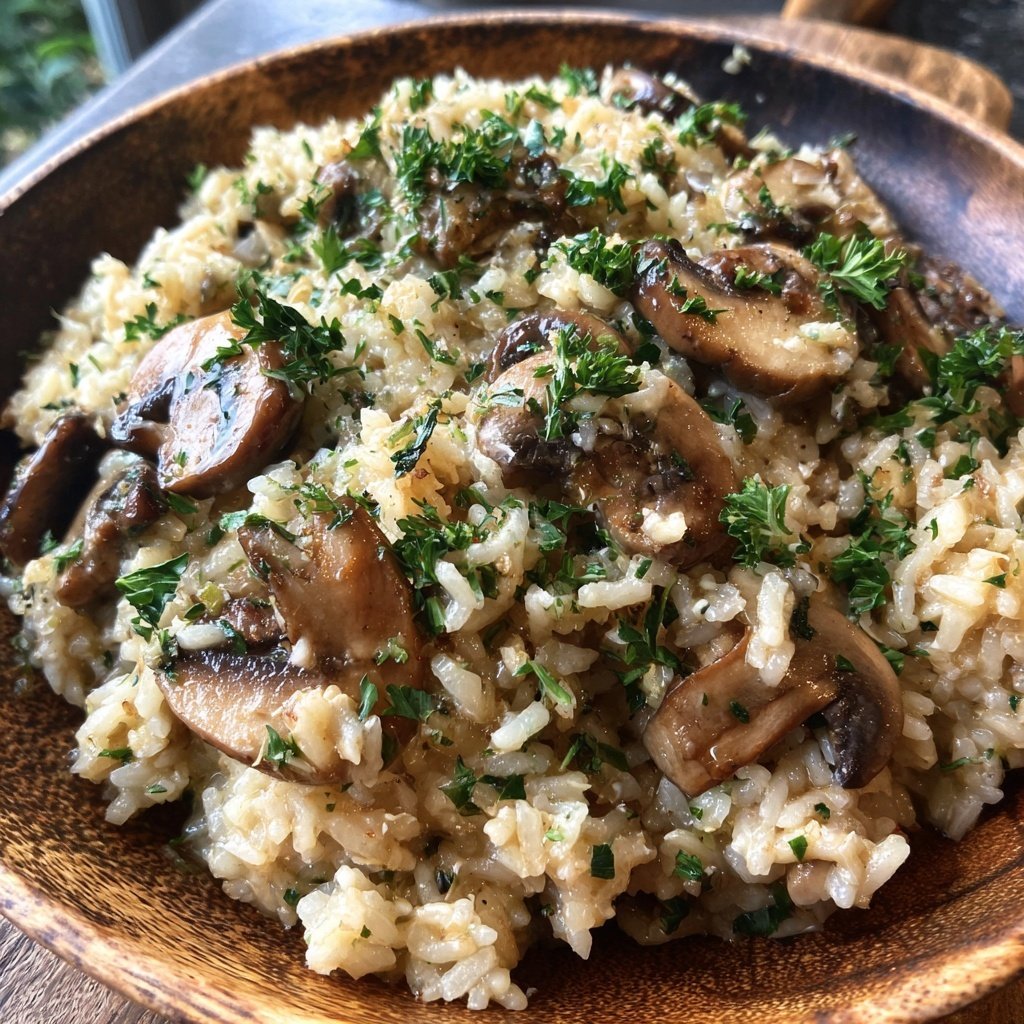Creamy Mushroom Garlic Rice