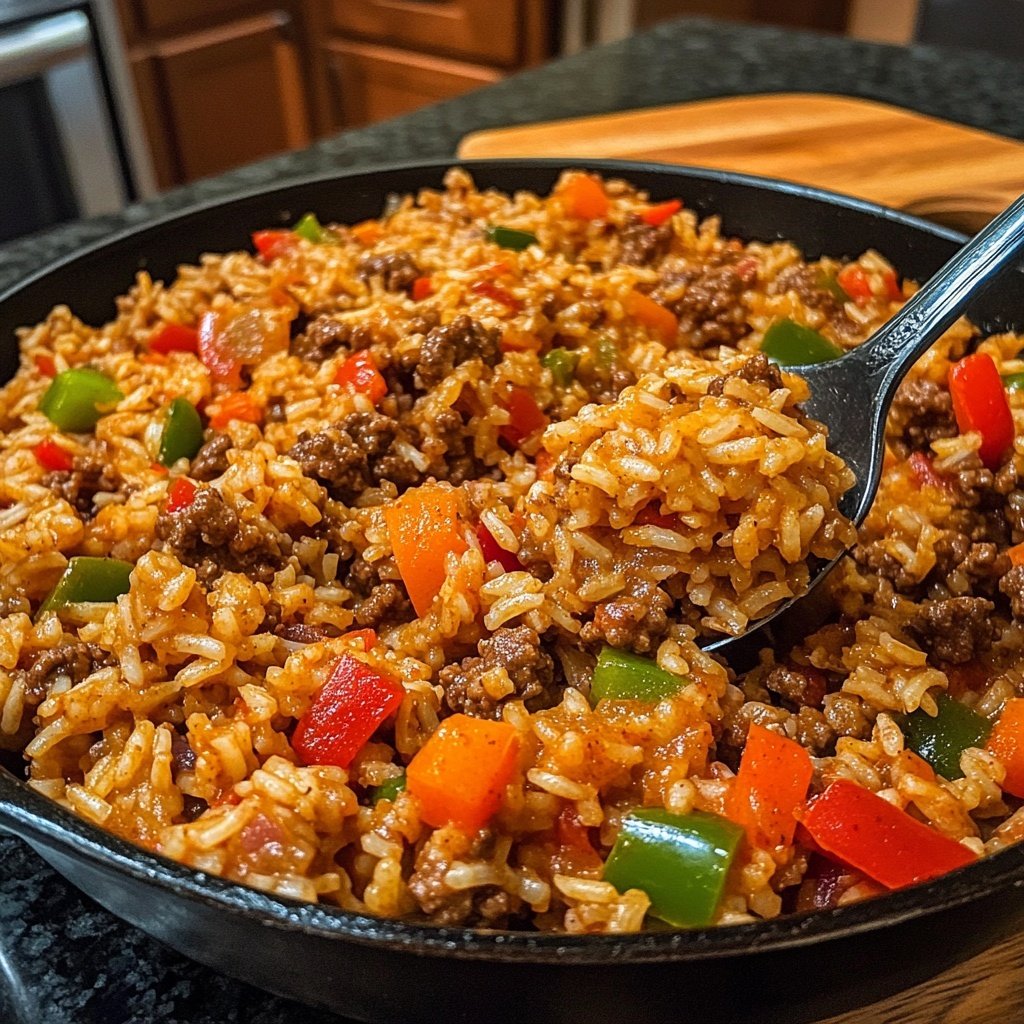 Ground Beef and Rice Skillet