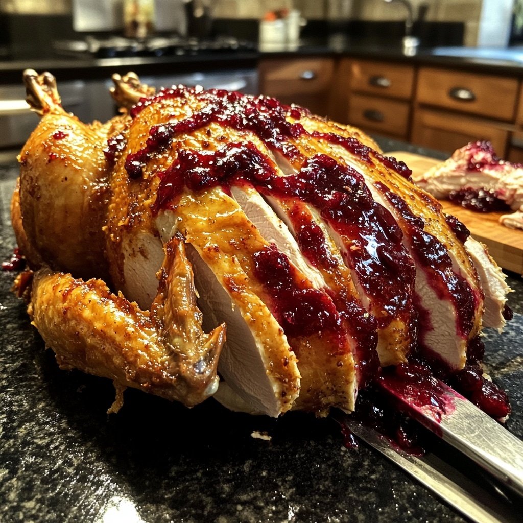 Roasted Turkey with Cranberry Glaze