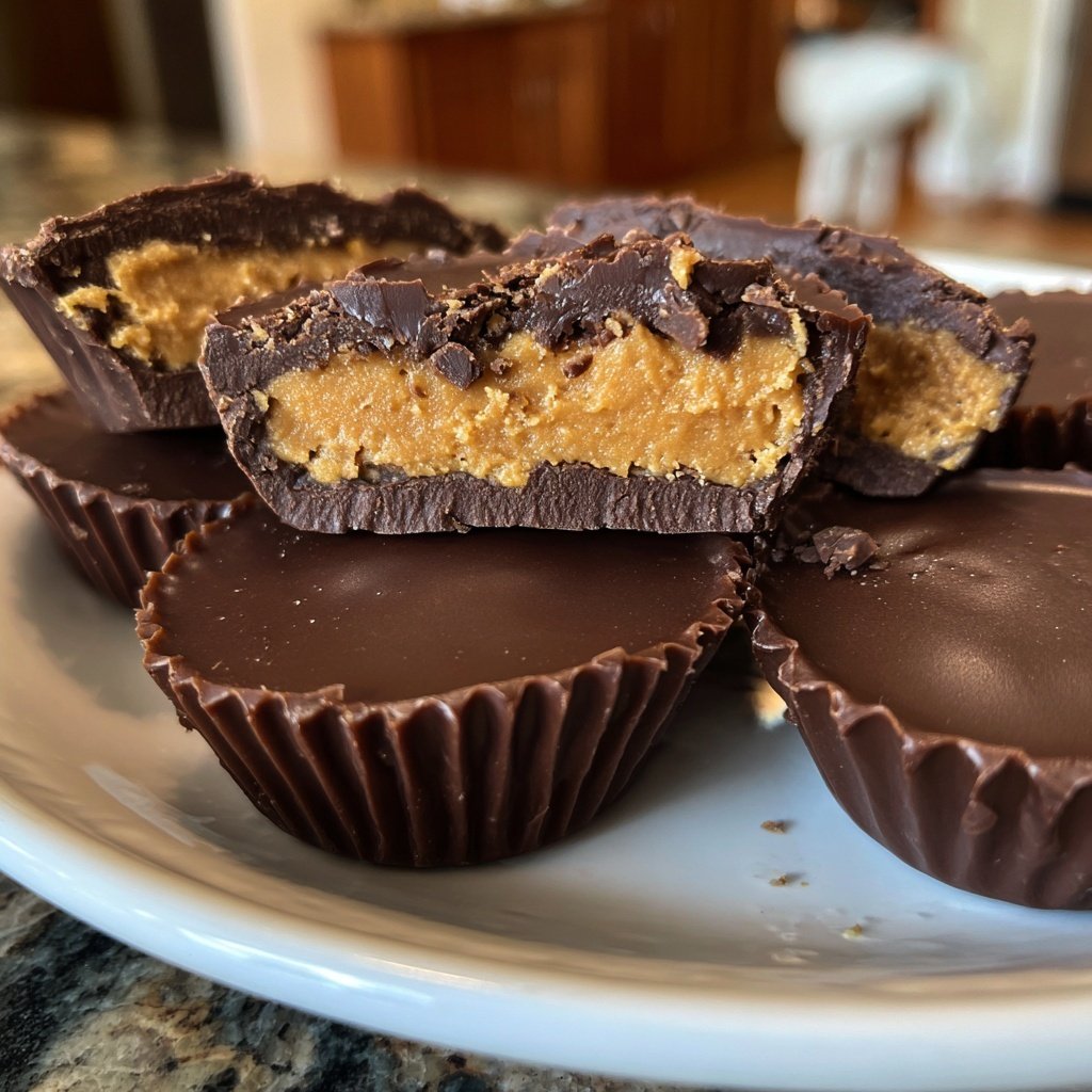 Homemade Peanut Butter Cups with Dark Cocoa