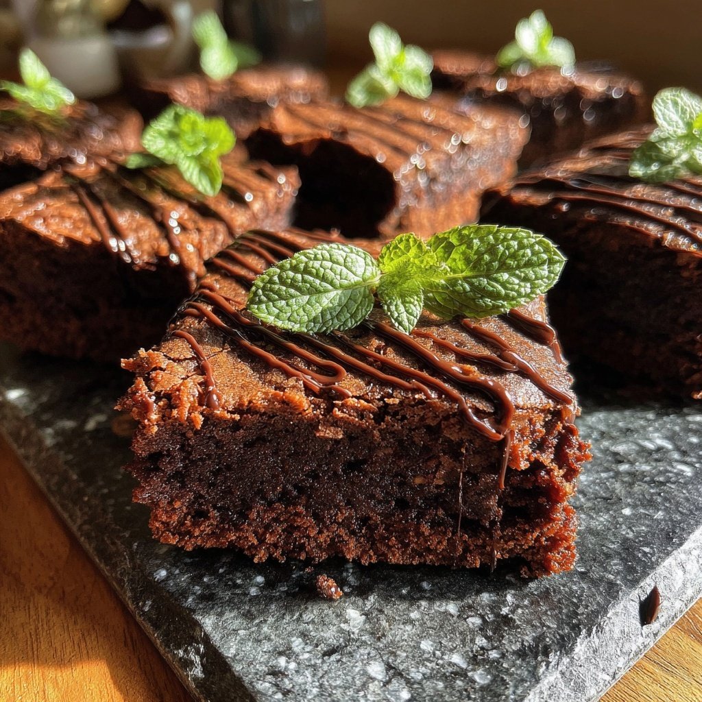 Chocolate Mint Brownie Squares