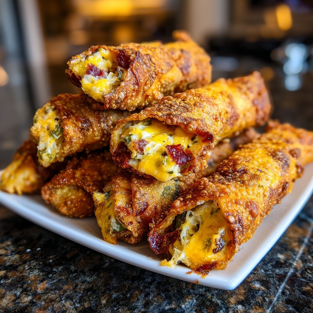 Tasty Finger Food Mini Jalapeno Popper Egg Rolls