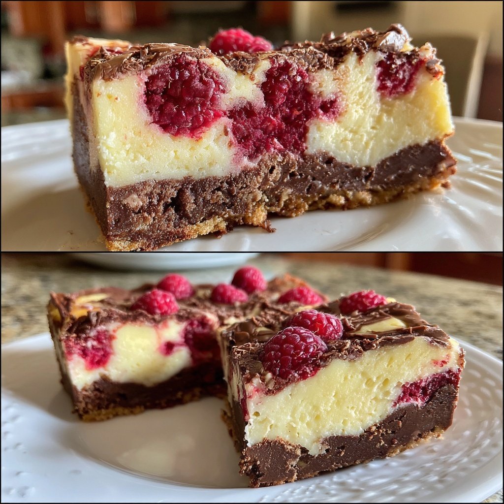 Chocolate Raspberry Cheesecake Bars