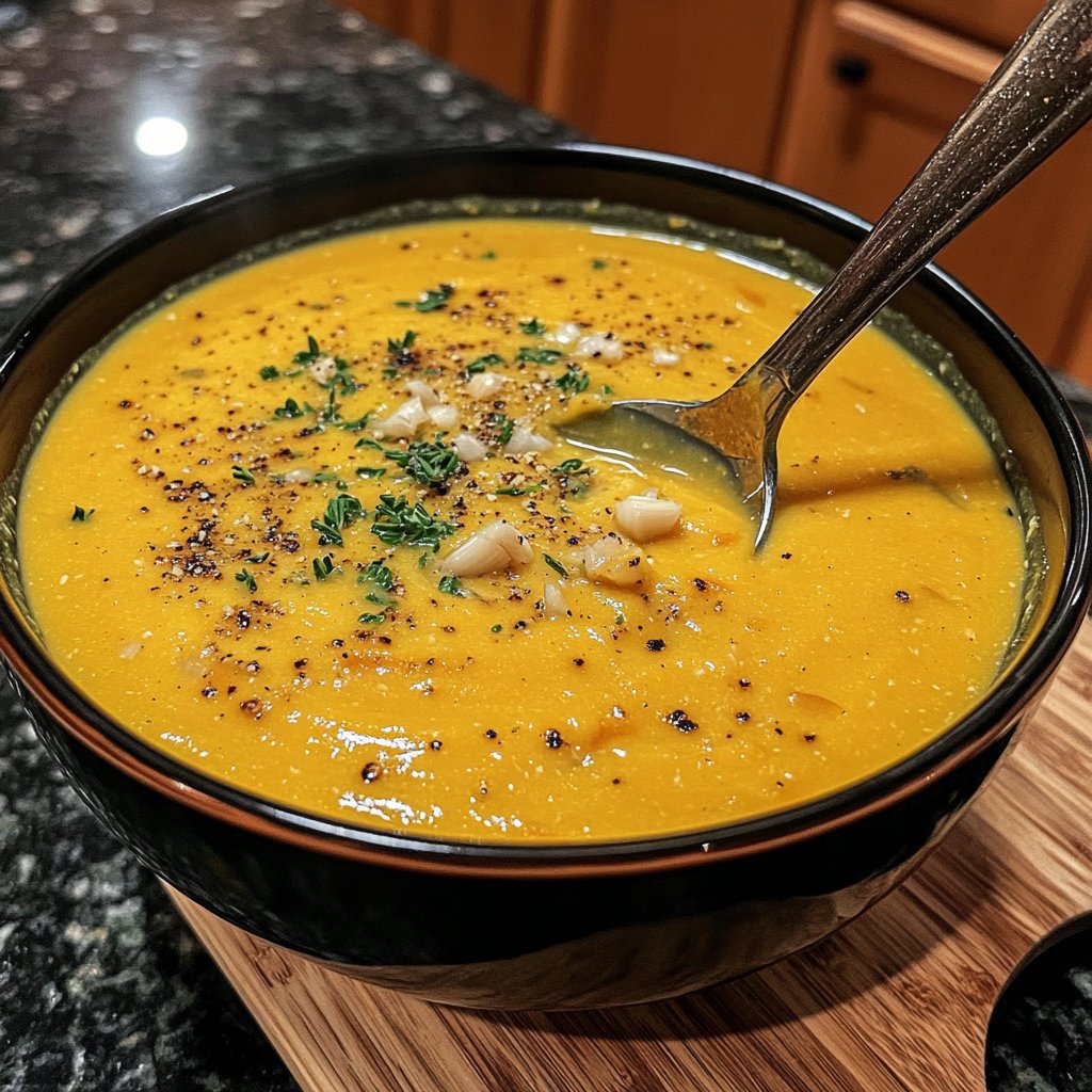 Squash Soup with Roasted Garlic
