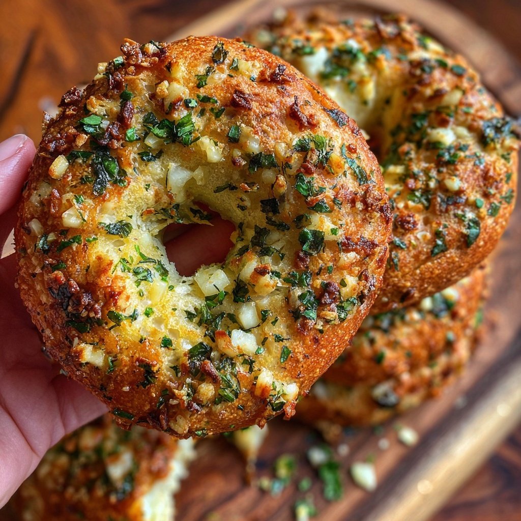 Air Fryer Garlic Herb Bagels