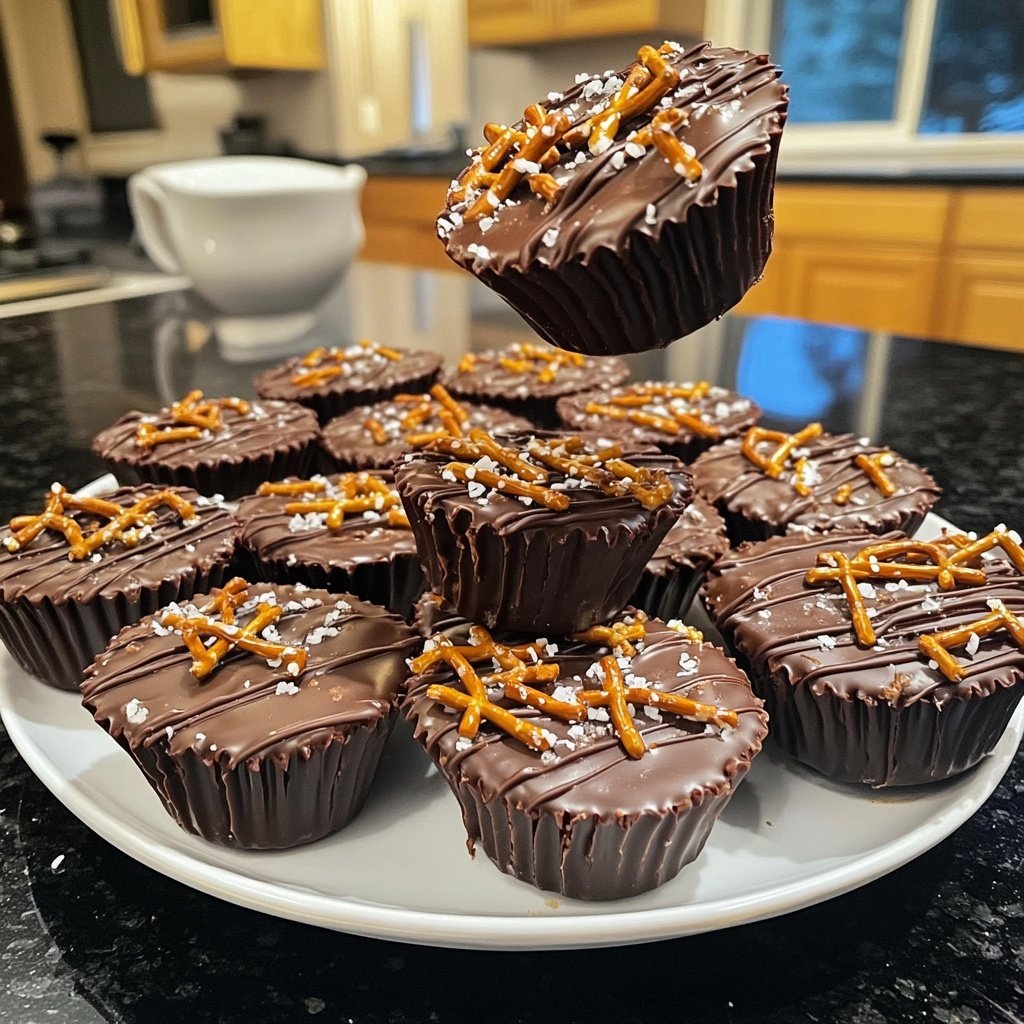 Homemade Peanut Butter Cups with Pretzels
